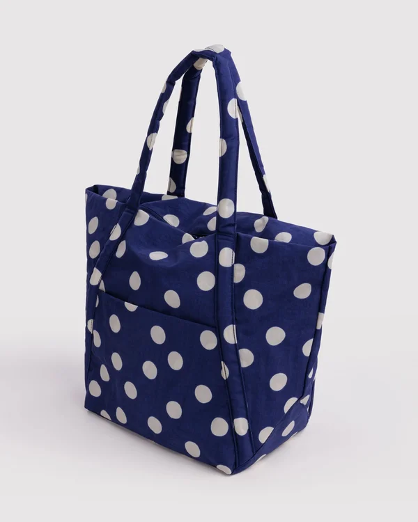 Cloud Bag - Navy And Cream Polka Dot