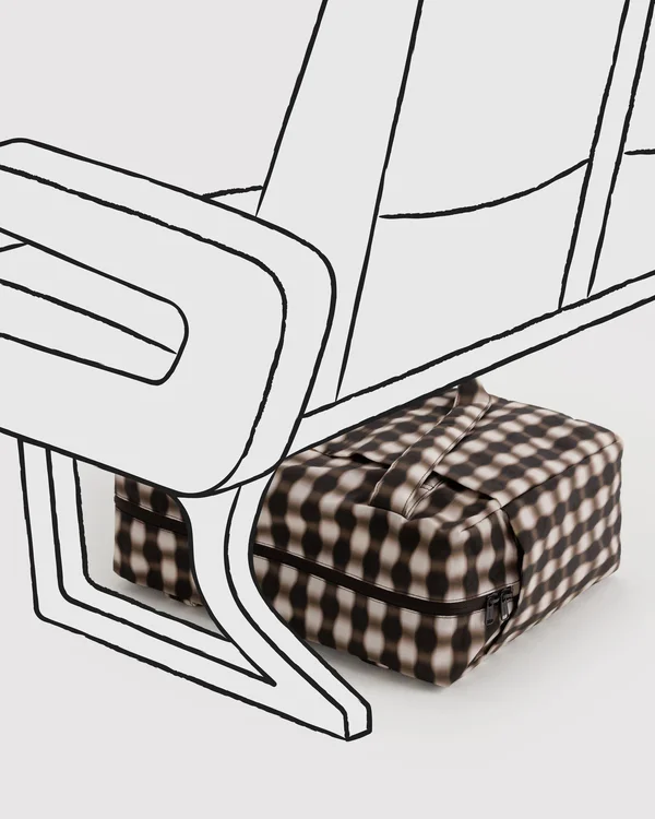 Small Cloud Carry-On - Blurred Gingham Brown - Size: OS