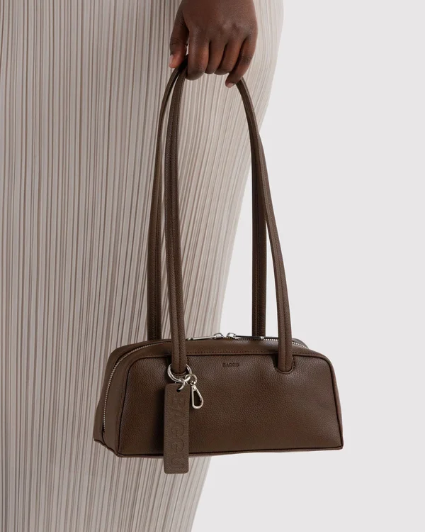 Small Recycled Leather Bowler Bag - Brown - Size: OS