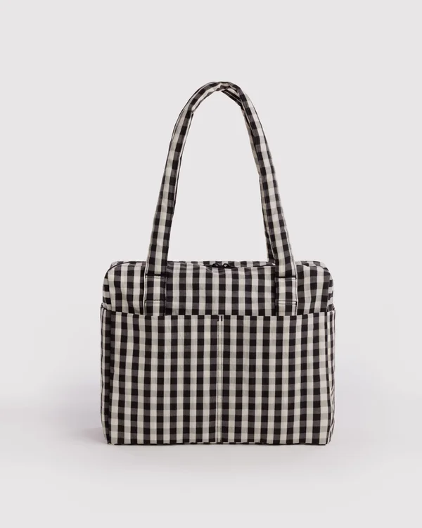 Small Cloud Carry-On - Black And Cream Gingham