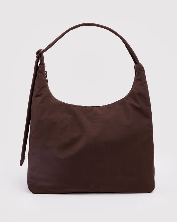 Nylon Shoulder Bag - Coffee - Size: OS