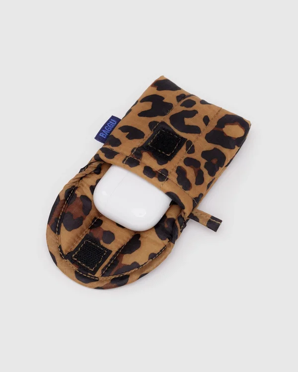 Puffy Earbuds Case - Leopard - Size: OS