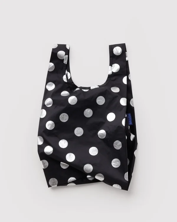 Baby Baggu - Silver Metallic Polka Dot - Size: OS