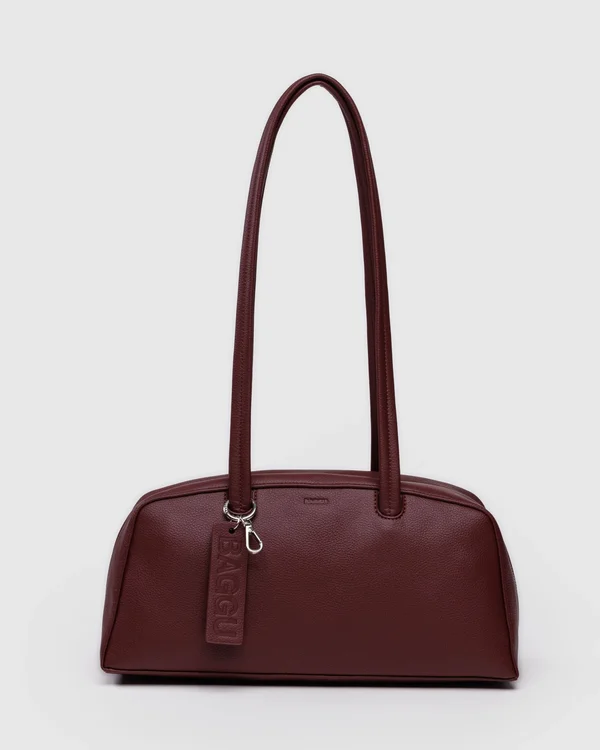 Recycled Leather Bowler Bag - Mahogany