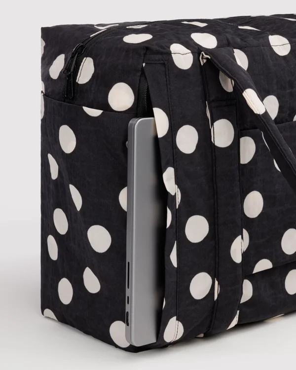 Small Cloud Carry-On - Black And Cream Polka Dot