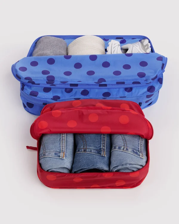 Large Packing Cube Set - Polka Dot Mix - Material: ripstop-nylon