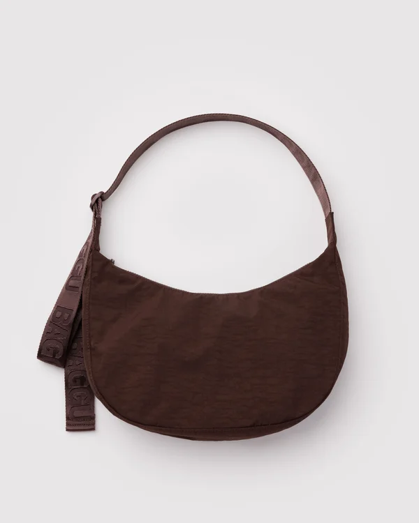 Medium Nylon Crescent Bag - Coffee - Size: OS