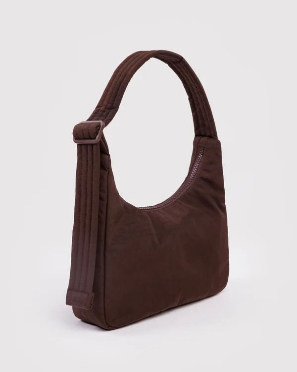 Mini Nylon Shoulder Bag - Coffee - Material: heavyweight-nylon
