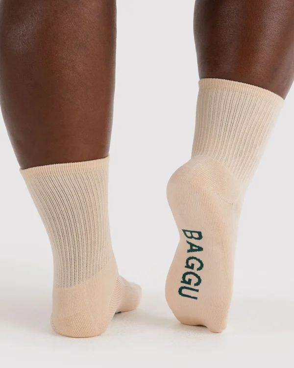 Ribbed Sock - Ecru - Material: organic-cotton