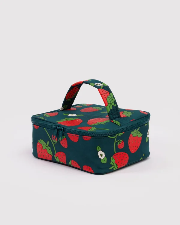 Small Cosmetic Case - Strawberry Blossom - Material: heavyweight-nylon