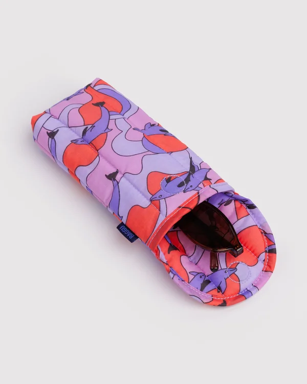 Puffy Glasses Sleeve - Dolphins - Size: OS