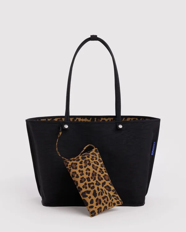 Large Nylon Reversible Tote - Leopard Mix - Size: OS