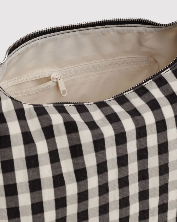 Nylon Meringue Bag - Black And Cream Gingham - Material: heavyweight-nylon
