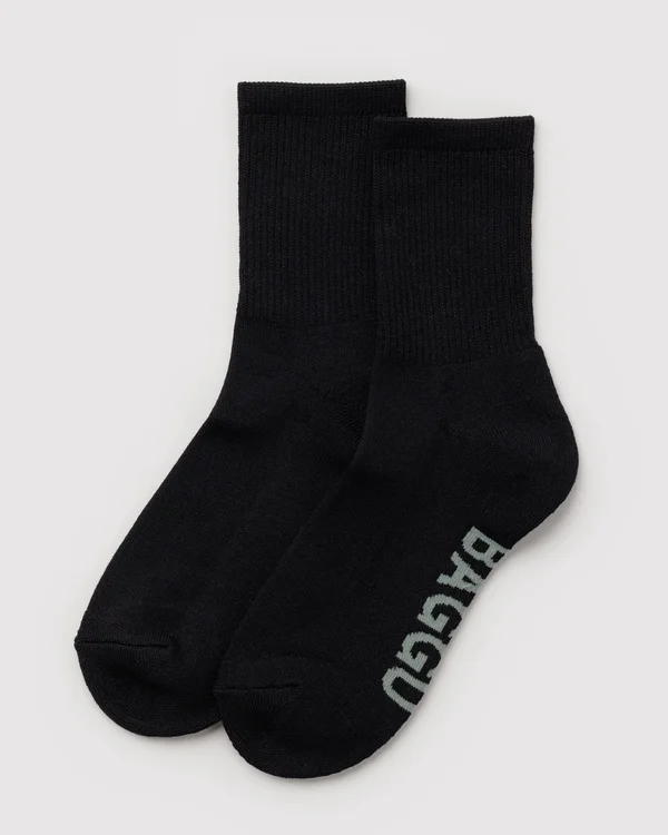 Ribbed Sock - Black - Material: organic-cotton
