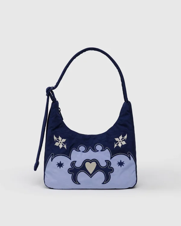 Mini Nylon Shoulder Bag - Sale - Western Appliqué - Size: OS