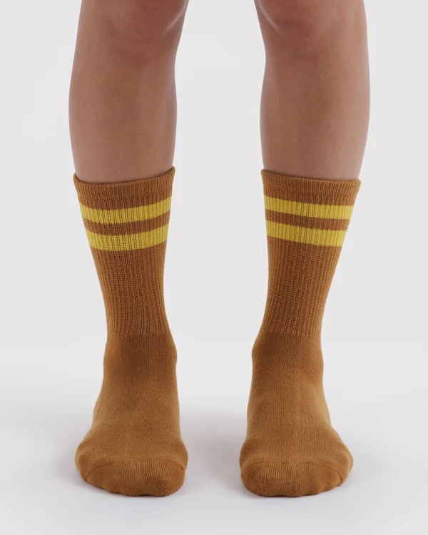 Ribbed Sock - Toffee Stripe - Size: OS