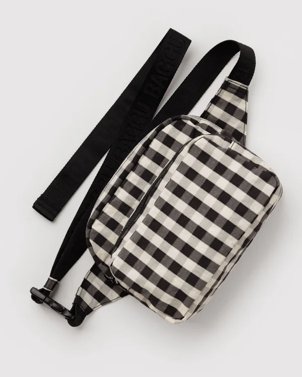 Fanny Pack - Black And Cream Gingham