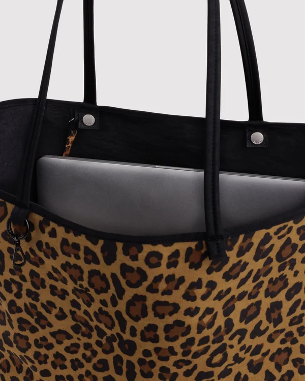 Large Nylon Reversible Tote - Leopard Mix - Size: OS