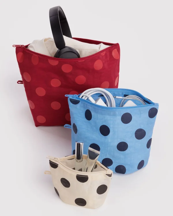 Go Pouch Set - Polka Dot Mix - Material: heavyweight-nylon