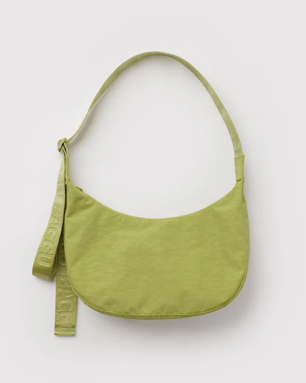 Medium Nylon Crescent Bag - Chartreuse - Size: OS
