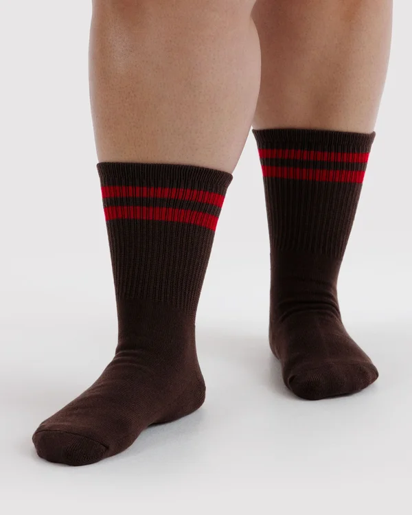 Ribbed Sock - Coffee Stripe