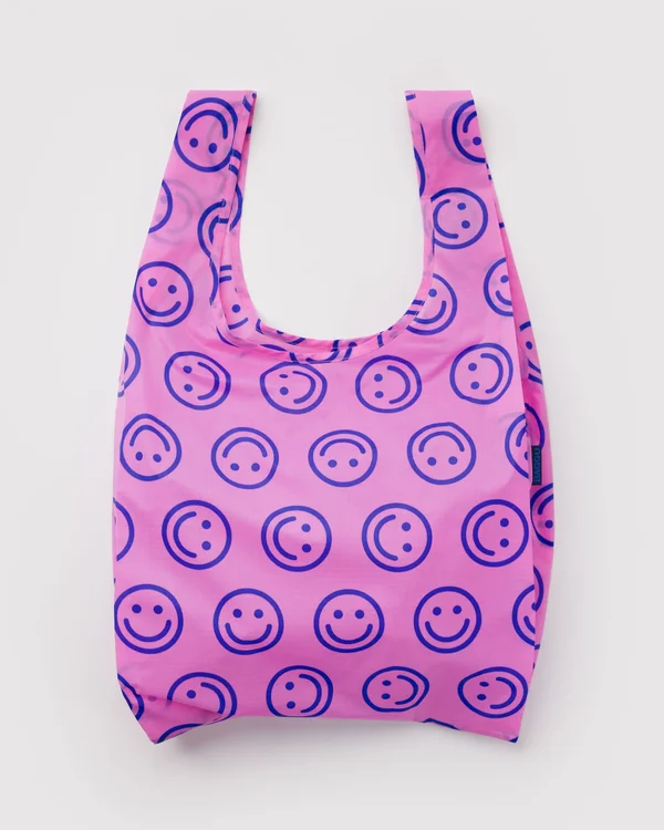 Standard Baggu - Pop Pink Happy - Material: ripstop-nylon