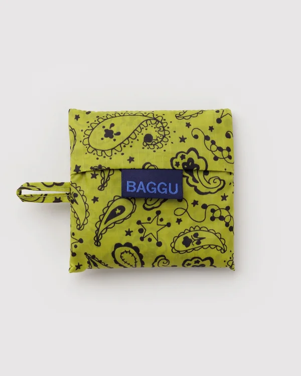 Baby Baggu - Chartreuse Paisley - Material: ripstop-nylon