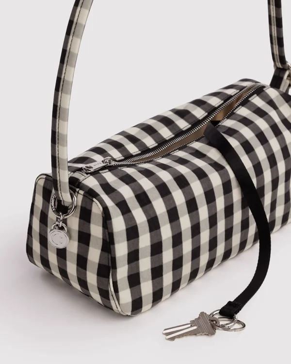 Nylon Loaf Bag - Black And Cream Gingham